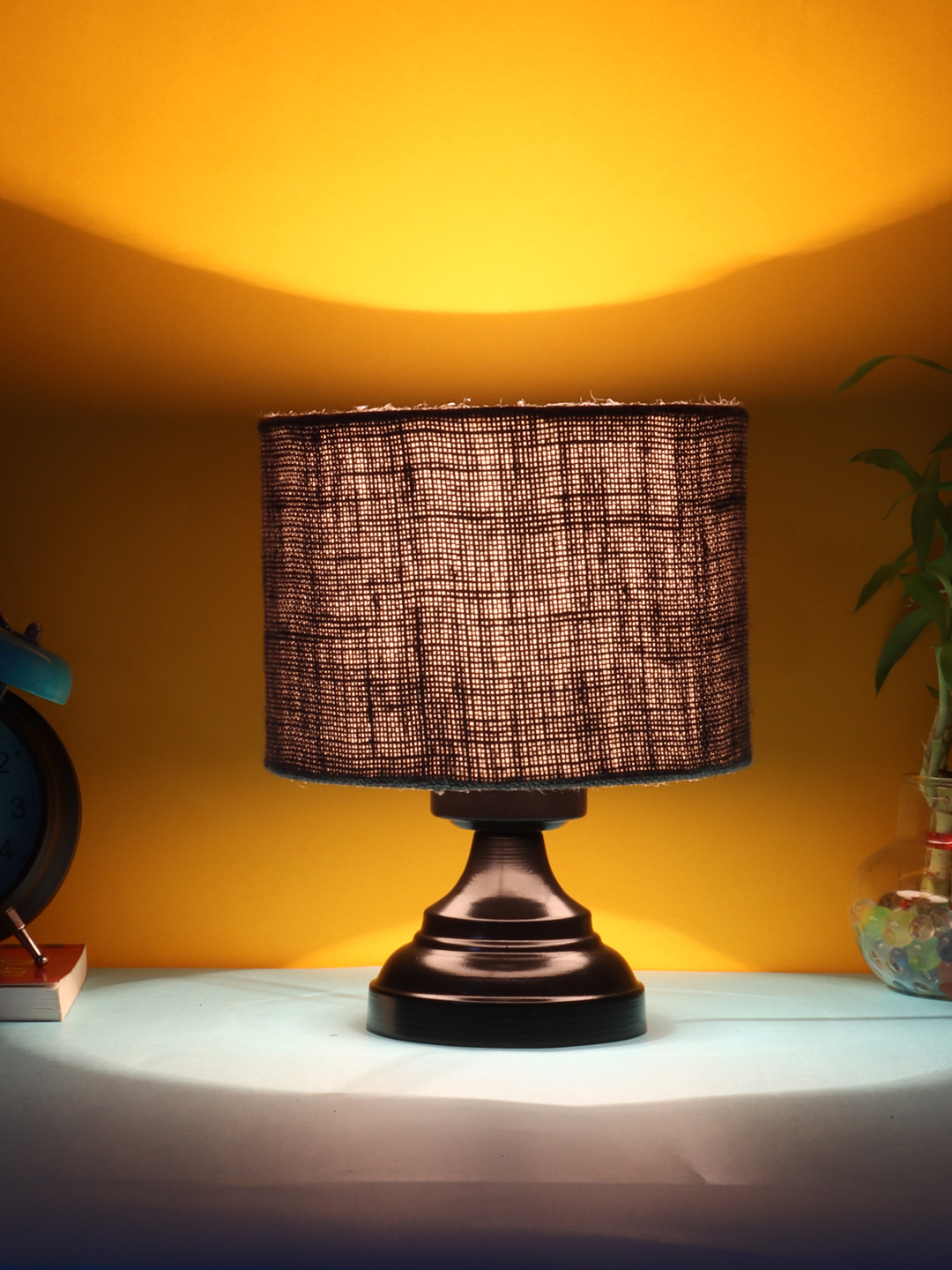 Ambika Home Bohemia Collection Grey Gola Table Lamp with Iron Base Powder Coated | Premium Decorative Bedside Lamp for Bedroom, Living Room, Hall, Hotel, Café, Restaurant & Office | E27 Compatible - Image 3