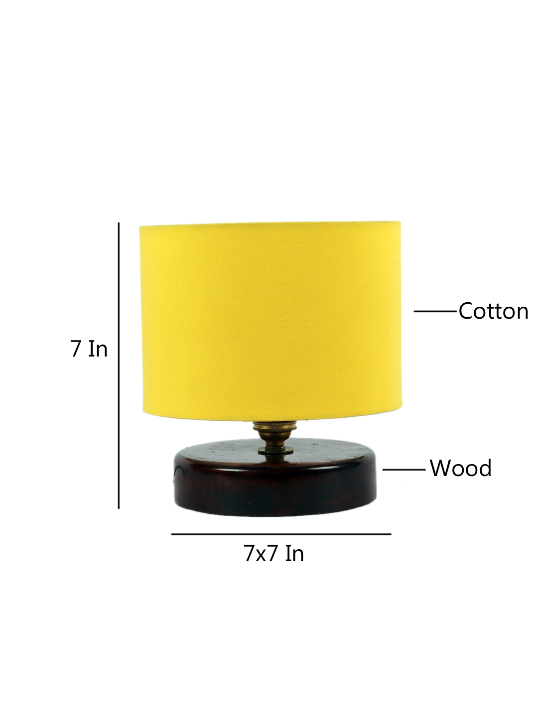 Ambika Home Aurora Collection Yellow Gola Table Lamp with Wooden Base | Premium Decorative Bedside Lamp for Bedroom, Living Room, Hall, Hotel, Café, Restaurant & Office | E27 Compatible - Image 4