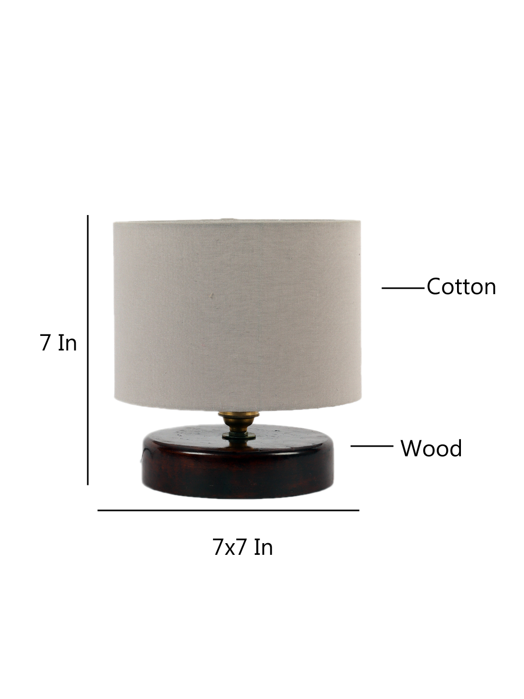 Ambika Home Bohemia Collection Grey Gola Table Lamp with Wooden Base | Premium Decorative Bedside Lamp for Bedroom, Living Room, Hall, Hotel, Café, Restaurant & Office | E27 Compatible - Image 4
