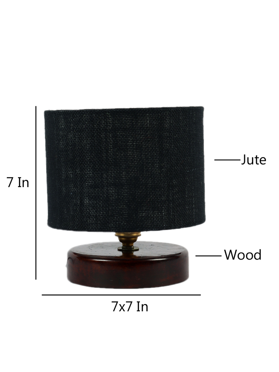 Ambika Home Bohemia Collection Black Gola Table Lamp with Wooden Base | Premium Decorative Bedside Lamp for Bedroom, Living Room, Hall, Hotel, Café, Restaurant & Office | E27 Compatible - Image 4