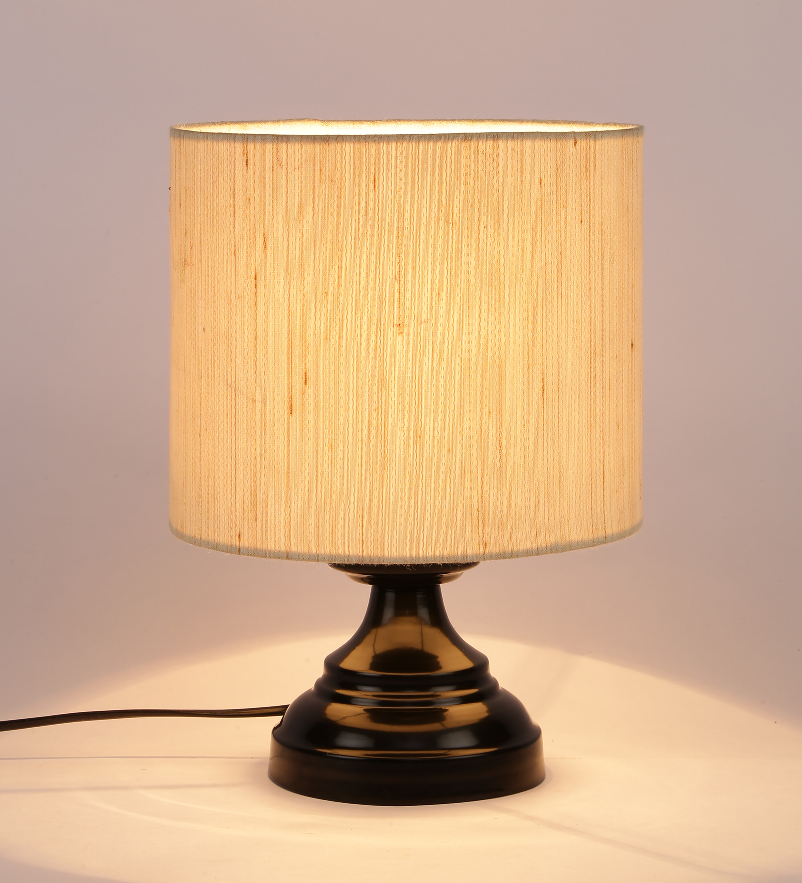 Ambika Home Elara Collection off-white Gola Table Lamp with Iron Base Powder Coated | Premium Decorative Bedside Lamp for Bedroom, Living Room, Hall, Hotel, Café, Restaurant & Office | E27 Compatible - Image 4