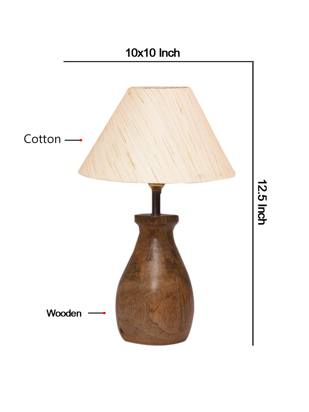Ambika Home Artisan Collection off-white Shade Table Lamp | Premium Decorative Bedside Lamp for Bedroom, Living Room, Hall, Hotel, Café, Restaurant, Office & Study Room | E27 Compatible - Image 4