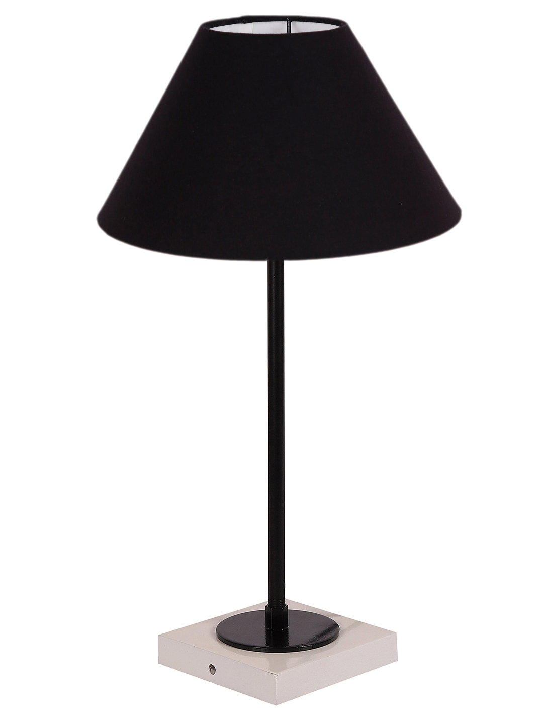 Ambika Home Wooden Table Lamp with Black Cotton Shade | Bedside Lamp for Bedroom, Living Room, Hotel & Cafe | RK16 - Image 4