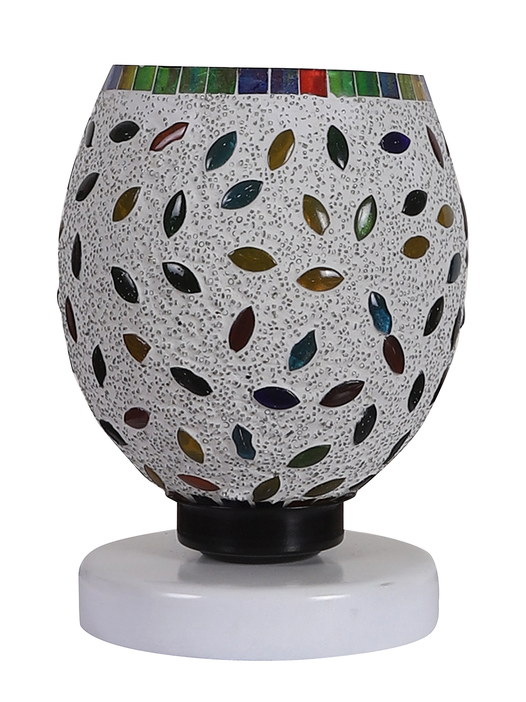 Ambika Home Solara Mosaic Multicolor Mosaic Glass Table Lamp with Wooden Base | Premium Bedside Lamp for Bedroom, Living Room, Hall, Hotel, Café, Restaurant & Office | E27 Compatible - Image 4