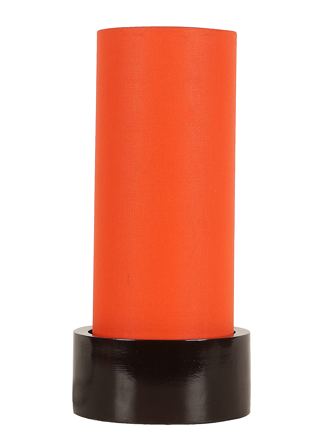 Ambika Home Orange Cotton Round Brown Table Lamp Shade | Decorative Bedside Lamp for Living Room, Bedroom, Hotel, Cafe & Restaurant | SKU AT19 - Image 4