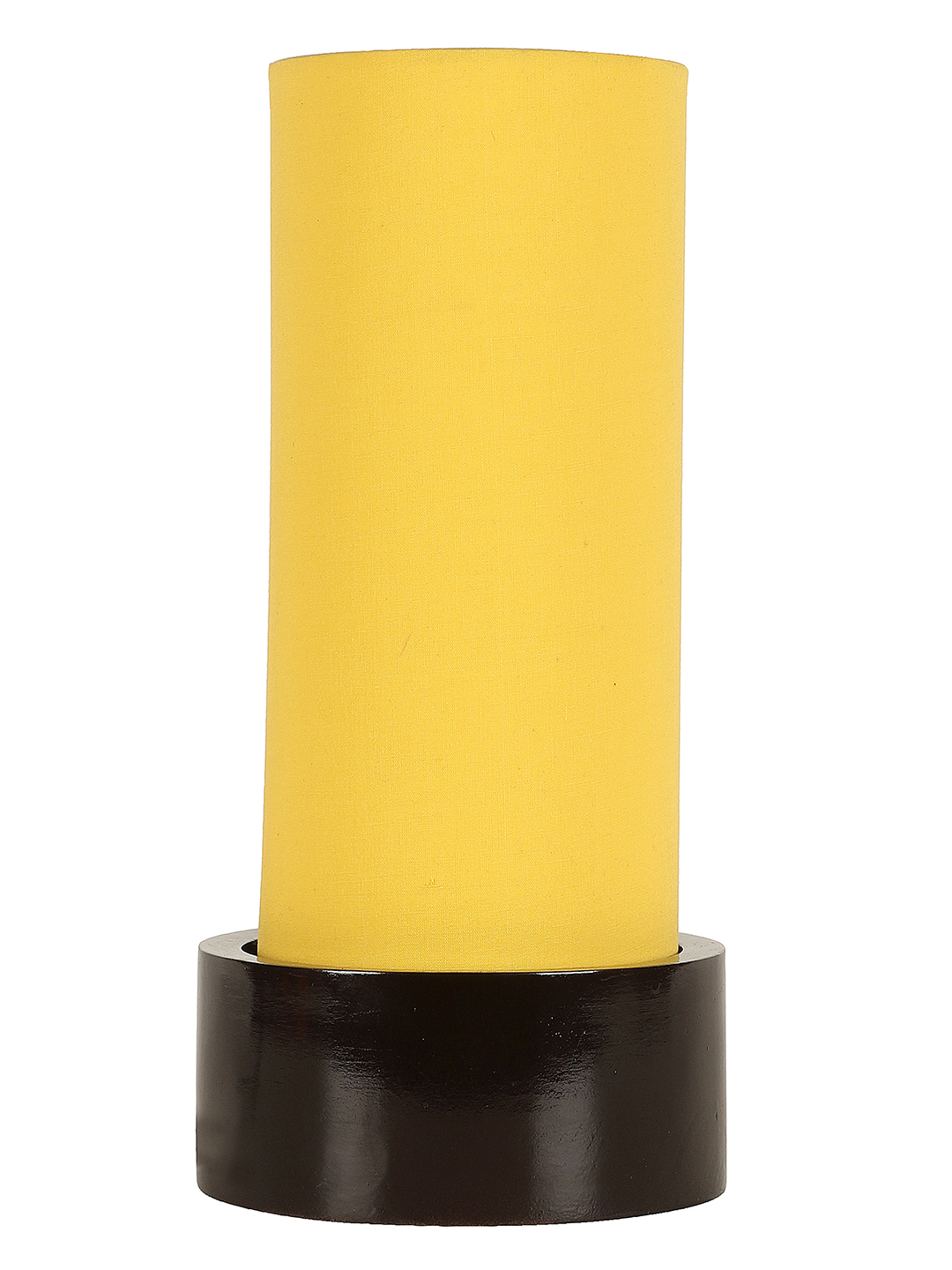 Ambika Home Yellow Cotton Round Brown Table Lamp Shade | Decorative Bedside Lamp for Living Room, Bedroom, Hotel, Cafe & Restaurant | SKU AT20 - Image 4