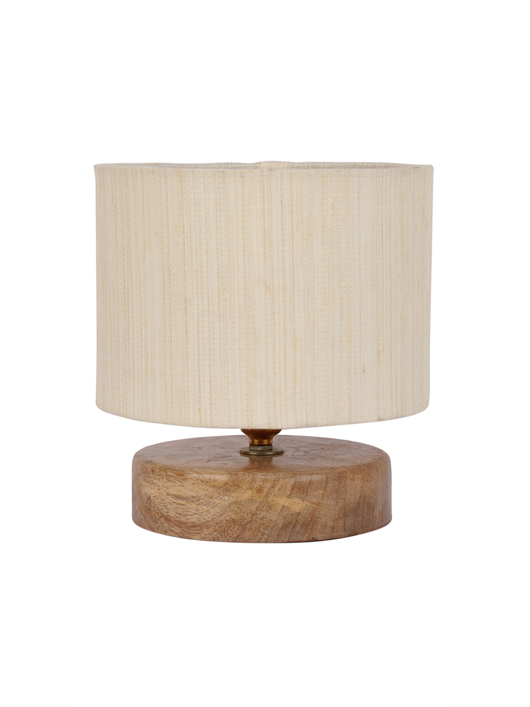Ambika Home Artisan Collection off-white Gola Table Lamp with Wooden Base | Premium Decorative Bedside Lamp for Bedroom, Living Room, Hall, Hotel, Café, Restaurant & Office | E27 Compatible - Image 5