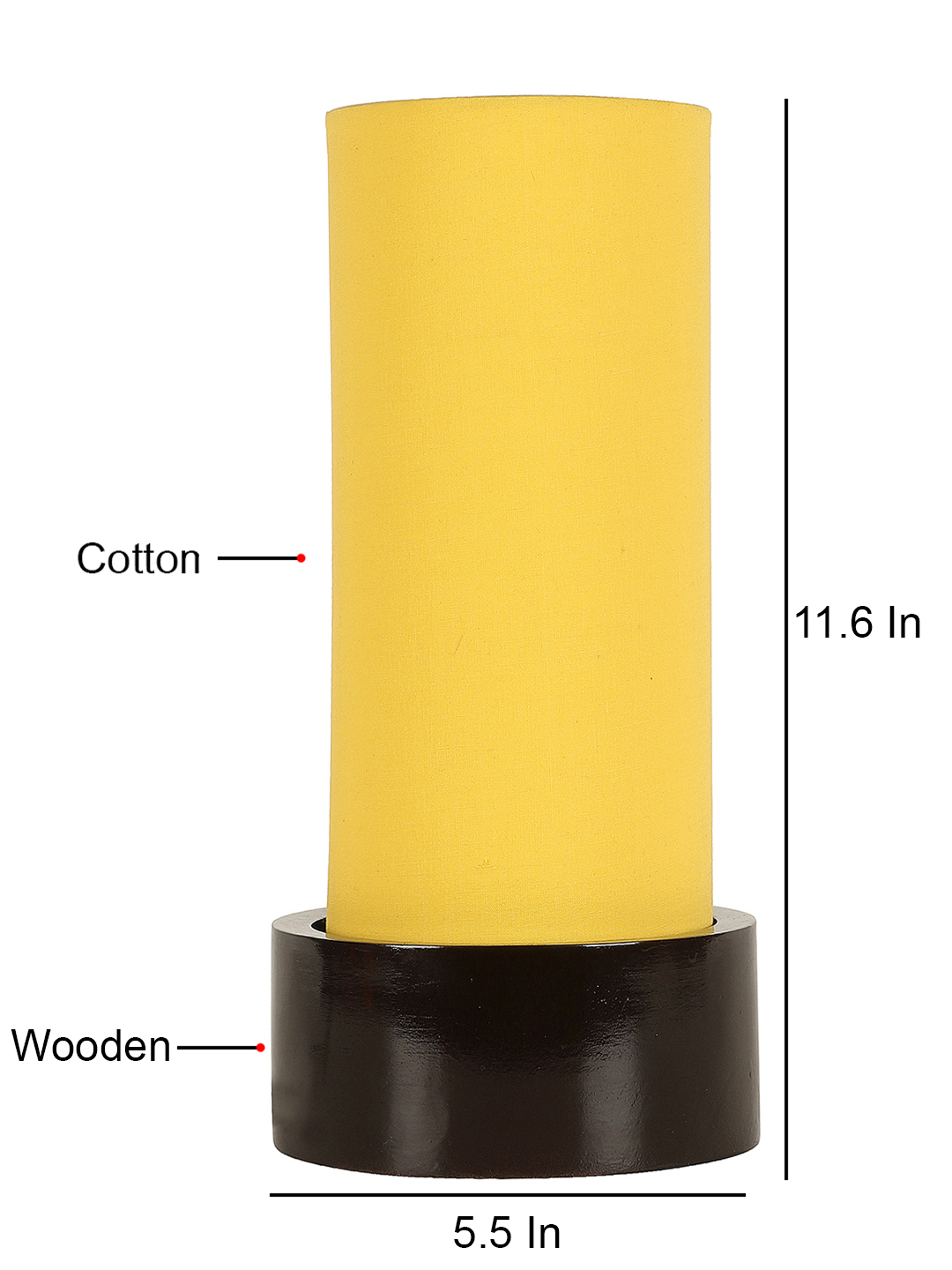 Ambika Home Yellow Cotton Round Brown Table Lamp Shade | Decorative Bedside Lamp for Living Room, Bedroom, Hotel, Cafe & Restaurant | SKU AT20 - Image 5