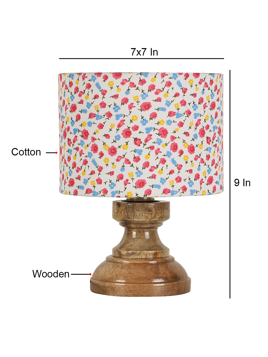 Ambika Home Multi Multi Wood Compact Table Lamp Shade | Decorative Bedside Lamp for Living Room, Bedroom, Hotel, Cafe & Restaurant | SKU AT76 - Image 5