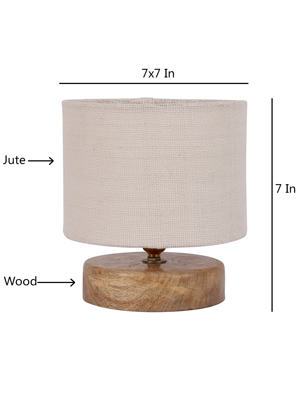 Ambika Home Elara Collection White Gola Table Lamp with Wooden Base | Premium Decorative Bedside Lamp for Bedroom, Living Room, Hall, Hotel, Café, Restaurant & Office | E27 Compatible - Image 6