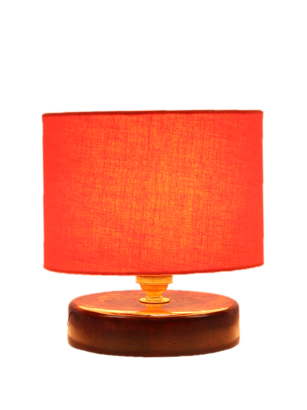 Ambika Home Royale Collection Orange Gola Table Lamp with Wooden Base | Premium Decorative Bedside Lamp for Bedroom, Living Room, Hall, Hotel, Café, Restaurant & Office | E27 Compatible - Image 6