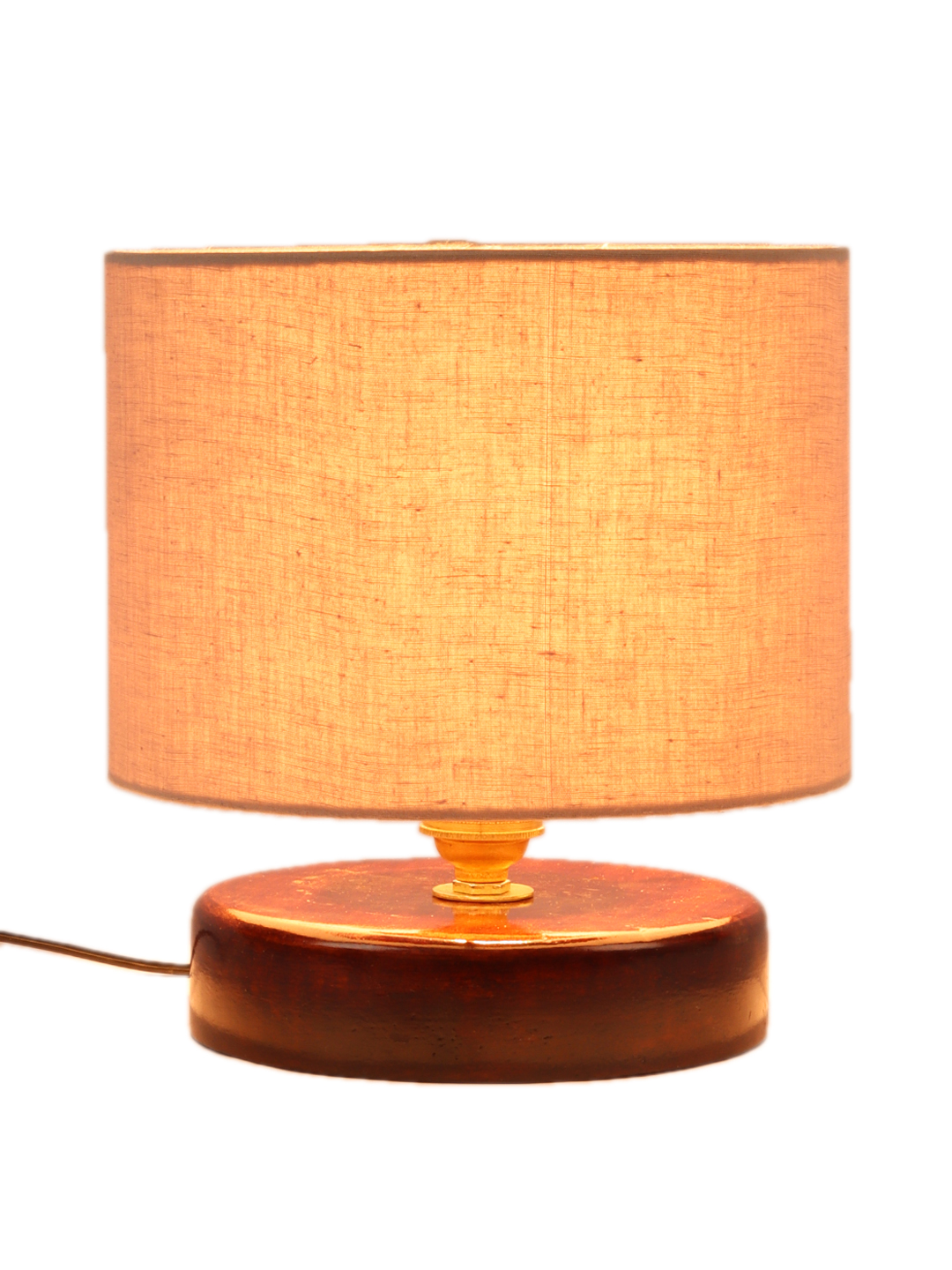 Ambika Home Bohemia Collection Grey Gola Table Lamp with Wooden Base | Premium Decorative Bedside Lamp for Bedroom, Living Room, Hall, Hotel, Café, Restaurant & Office | E27 Compatible - Image 6
