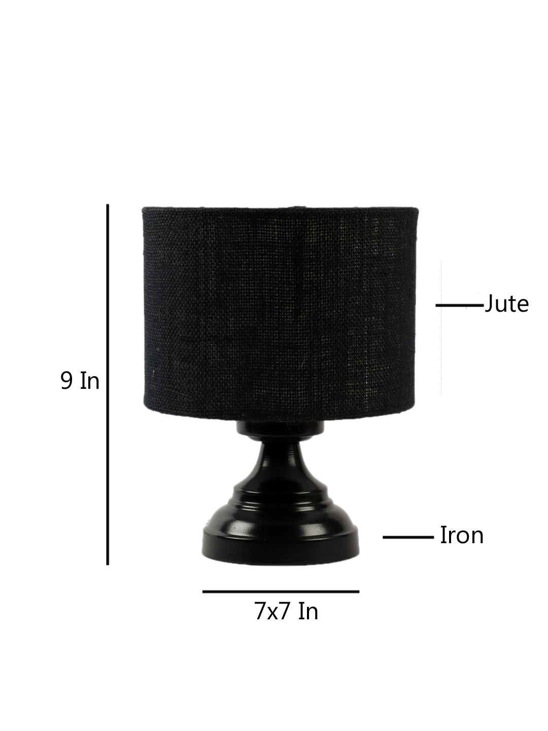 Ambika Home Royale Collection Black Gola Table Lamp with Iron Base Powder Coated | Premium Decorative Bedside Lamp for Bedroom, Living Room, Hall, Hotel, Café, Restaurant & Office | E27 Compatible - Image 6
