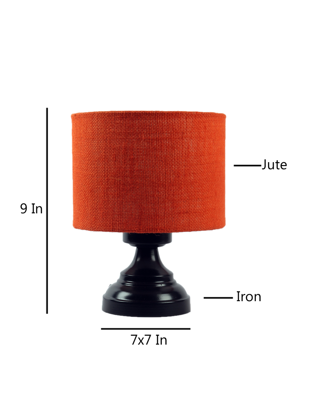 Ambika Home Aurora Collection Orange Gola Table Lamp with Iron Base Powder Coated | Premium Decorative Bedside Lamp for Bedroom, Living Room, Hall, Hotel, Café, Restaurant & Office | E27 Compatible - Image 6