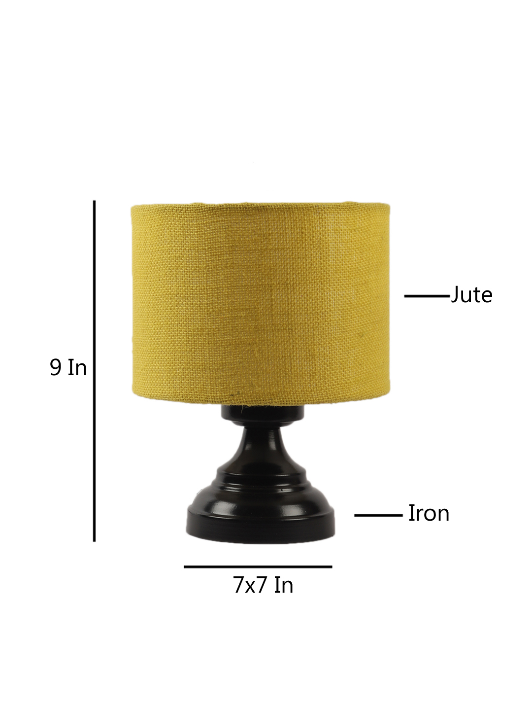 Ambika Home Lumina Collection Yellow Gola Table Lamp with Iron Base Powder Coated | Premium Decorative Bedside Lamp for Bedroom, Living Room, Hall, Hotel, Café, Restaurant & Office | E27 Compatible - Image 6