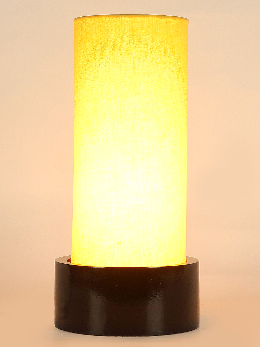 Ambika Home Yellow Cotton Round Brown Table Lamp Shade | Decorative Bedside Lamp for Living Room, Bedroom, Hotel, Cafe & Restaurant | SKU AT20 - Image 6