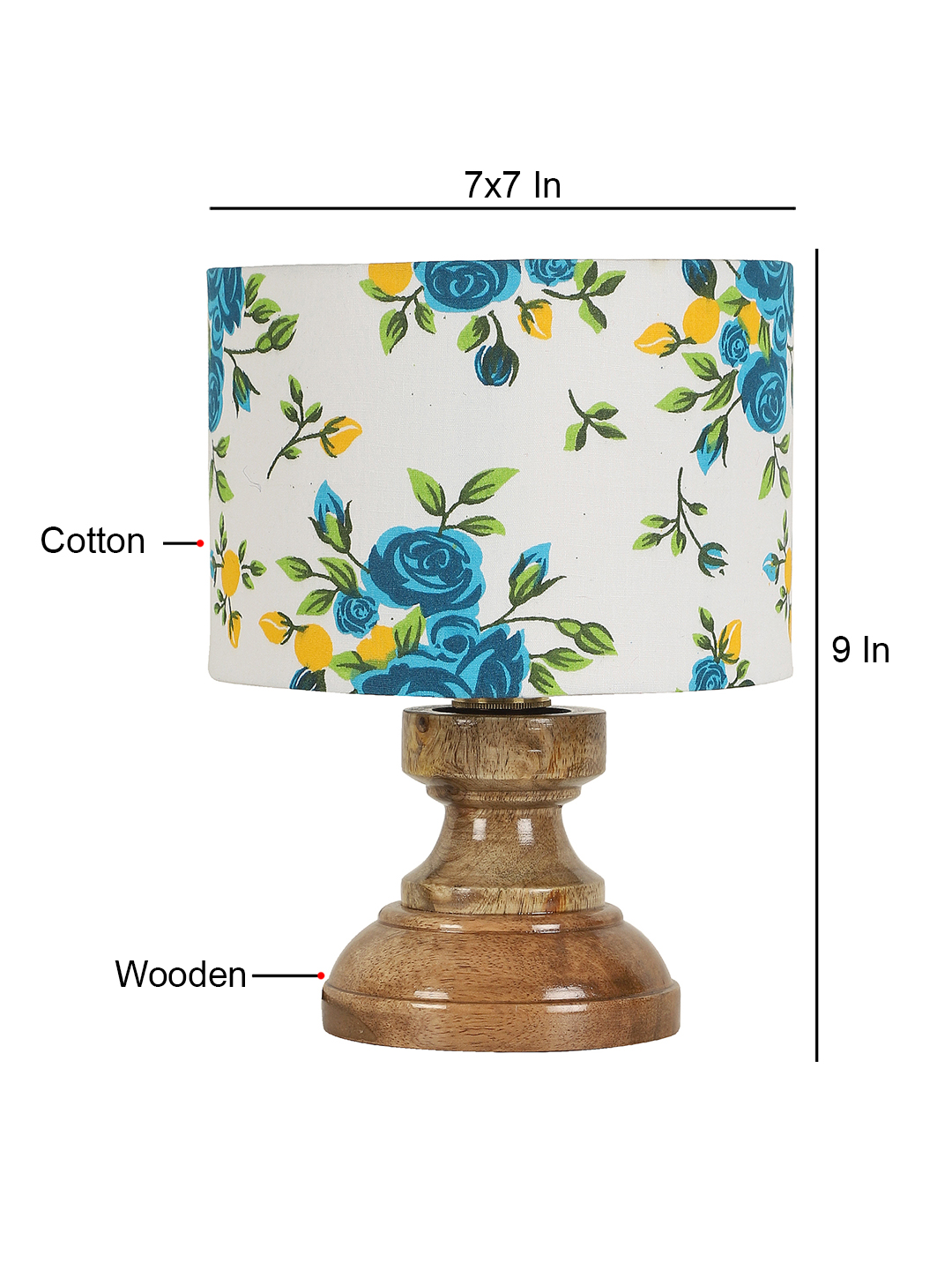 Ambika Home Multi Multi Wood Compact Table Lamp Shade | Decorative Bedside Lamp for Living Room, Bedroom, Hotel, Cafe & Restaurant | SKU AT74 - Image 5