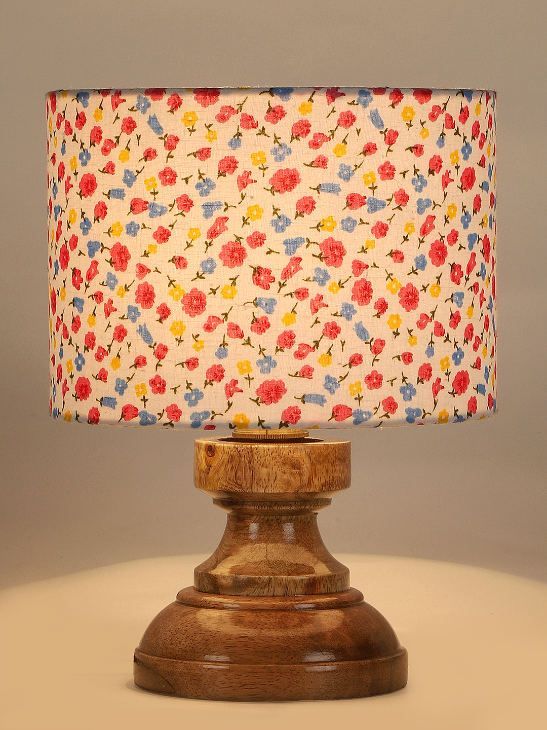 Ambika Home Multi Multi Wood Compact Table Lamp Shade | Decorative Bedside Lamp for Living Room, Bedroom, Hotel, Cafe & Restaurant | SKU AT76 - Image 6