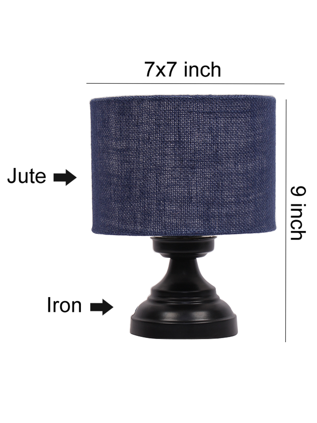 Ambika Home Verona Collection Blue Gola Table Lamp with Iron Base Powder Coated | Premium Decorative Bedside Lamp for Bedroom, Living Room, Hall, Hotel, Café, Restaurant & Office | E27 Compatible - Image 7