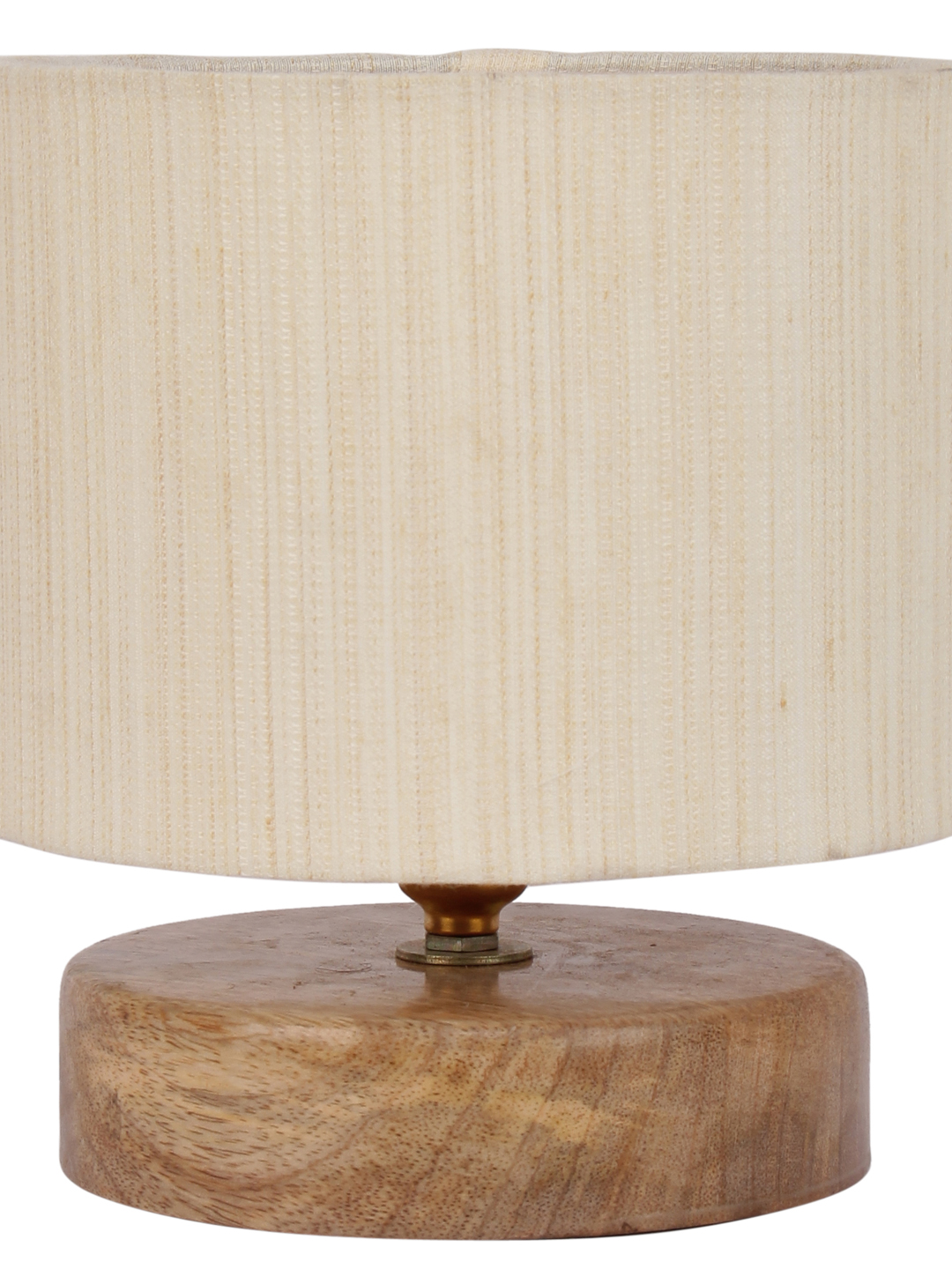 Ambika Home Artisan Collection off-white Gola Table Lamp with Wooden Base | Premium Decorative Bedside Lamp for Bedroom, Living Room, Hall, Hotel, Café, Restaurant & Office | E27 Compatible - Image 7