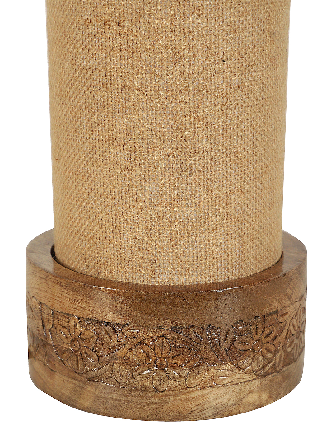 Ambika Home Beige Jute Round Carving Table Lamp Shade | Decorative Bedside Lamp for Living Room, Bedroom, Hotel, Cafe & Restaurant | SKU AT08 - Image 8
