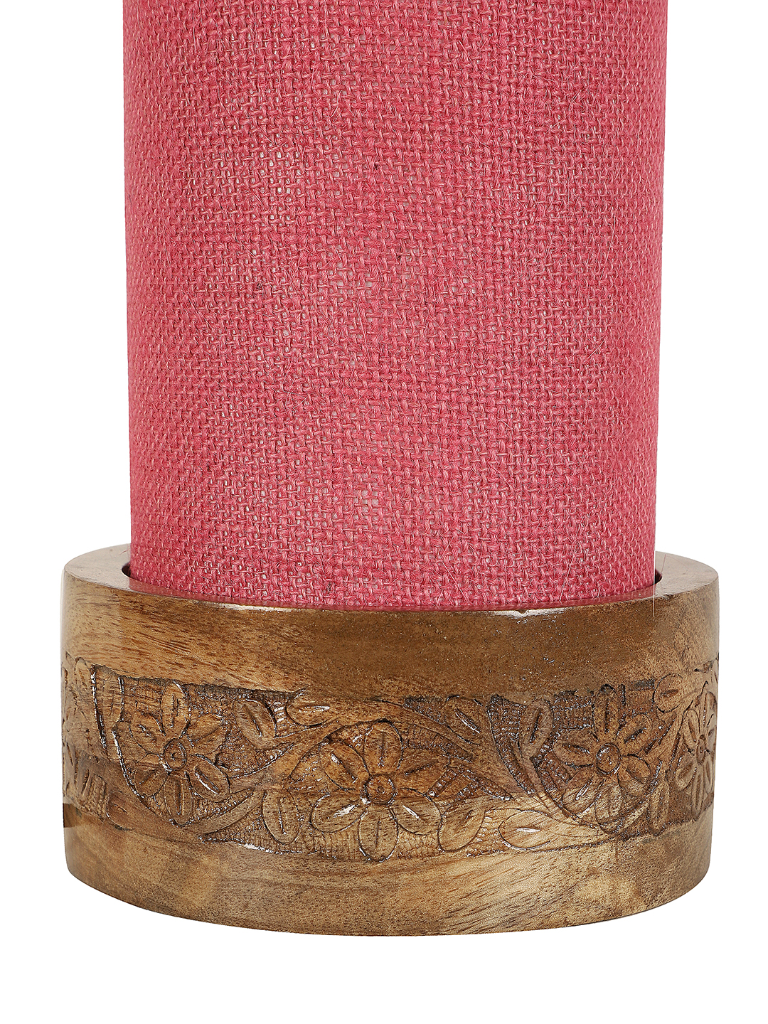Ambika Home Pink Jute Round Carving Table Lamp Shade | Decorative Bedside Lamp for Living Room, Bedroom, Hotel, Cafe & Restaurant | SKU AT10 - Image 8