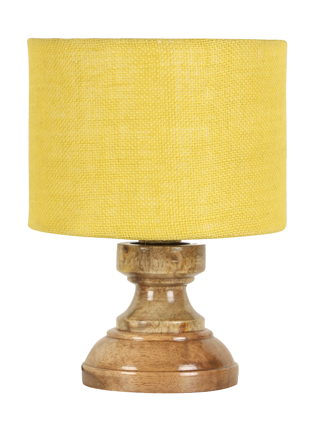 Ambika Home Yellow Jute Jute Wood Compact Table Lamp Shade | Decorative Bedside Lamp for Living Room, Bedroom, Hotel, Cafe & Restaurant | SKU AT82 - Image 8