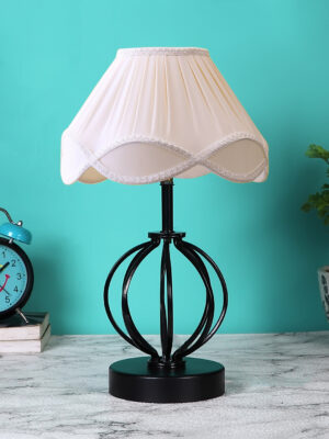 Ambika Home Solara Collection off-white Eye Table Lamp | Premium Decorative Bedside Lamp for Bedroom, Living Room, Hall, Hotel, Café, Restaurant, Office & Study Room | E27 Compatible