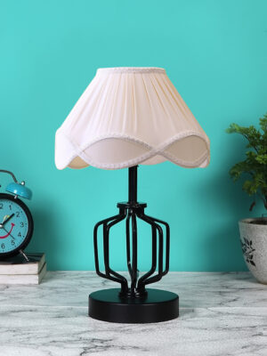 Ambika Home Verona Collection off-white Eye Table Lamp | Premium Decorative Bedside Lamp for Bedroom, Living Room, Hall, Hotel, Café, Restaurant, Office & Study Room | E27 Compatible