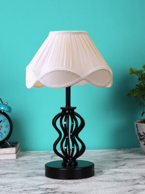 Ambika Home Bohemia Collection off-white Eye Table Lamp | Premium Decorative Bedside Lamp for Bedroom, Living Room, Hall, Hotel, Café, Restaurant, Office & Study Room | E27 Compatible
