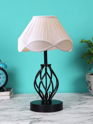 Ambika Home Verona Collection off-white Eye Table Lamp | Premium Decorative Bedside Lamp for Bedroom, Living Room, Hall, Hotel, Café, Restaurant, Office & Study Room | E27 Compatible