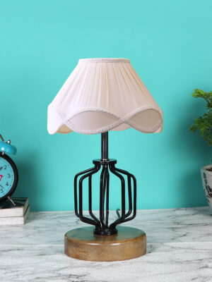Ambika Home Aurelia Collection off-white Eye Table Lamp | Premium Decorative Bedside Lamp for Bedroom, Living Room, Hall, Hotel, Café, Restaurant, Office & Study Room | E27 Compatible