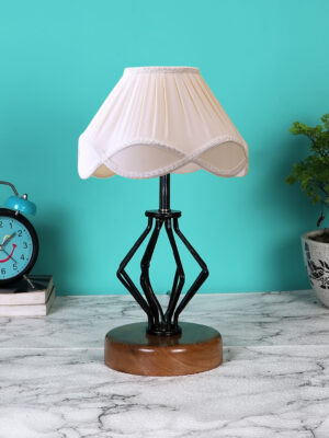 Ambika Home Solara Collection off-white Eye Table Lamp | Premium Decorative Bedside Lamp for Bedroom, Living Room, Hall, Hotel, Café, Restaurant, Office & Study Room | E27 Compatible