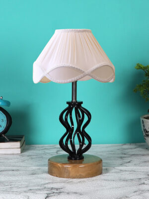 Ambika Home Royale Collection off-white Eye Table Lamp | Premium Decorative Bedside Lamp for Bedroom, Living Room, Hall, Hotel, Café, Restaurant, Office & Study Room | E27 Compatible