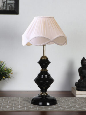 Ambika Home Aurelia Collection off-white Eye Table Lamp | Premium Decorative Bedside Lamp for Bedroom, Living Room, Hall, Hotel, Café, Restaurant, Office & Study Room | E27 Compatible