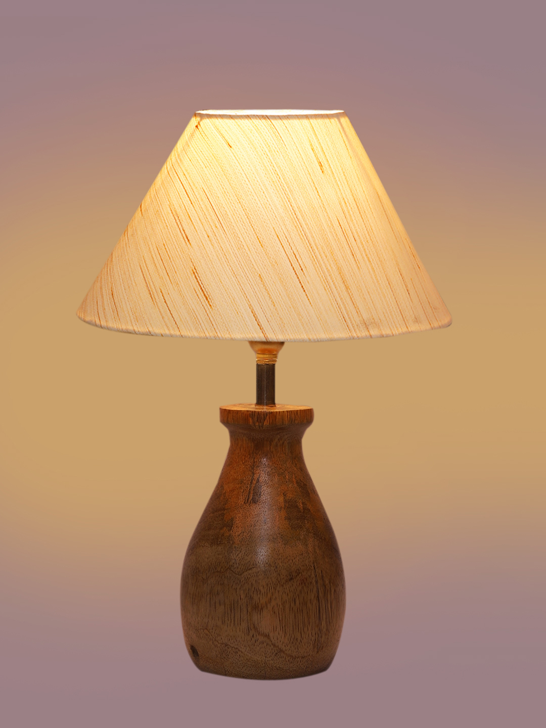 Ambika Home Artisan Collection off-white Shade Table Lamp | Premium Decorative Bedside Lamp for Bedroom, Living Room, Hall, Hotel, Café, Restaurant, Office & Study Room | E27 Compatible - Image 6