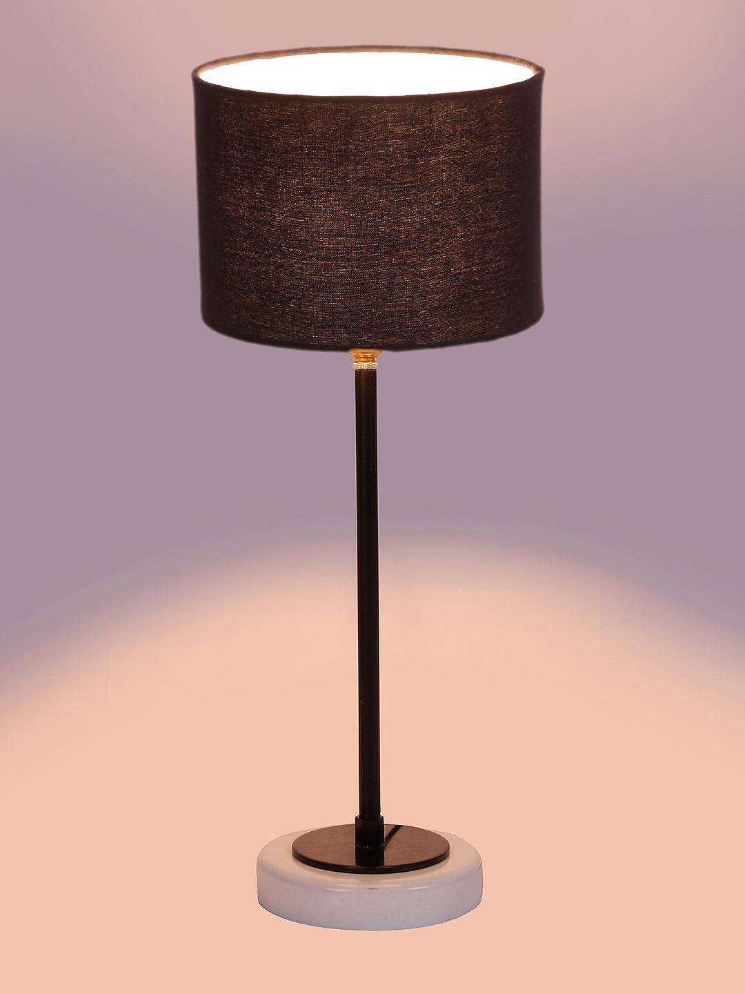 Ambika Home Wooden Table Lamp with Black Cotton Shade | Bedside Lamp for Bedroom, Living Room, Hotel & Cafe | RK31 - Image 6
