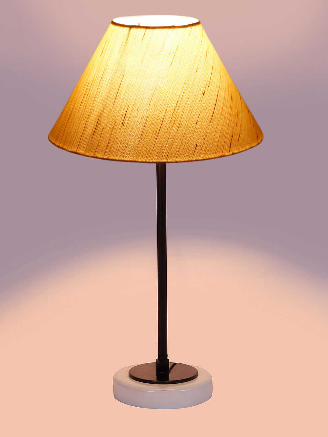 Ambika Home Wooden Table Lamp with Black Cotton Shade | Bedside Lamp for Bedroom, Living Room, Hotel & Cafe | RK45 - Image 5