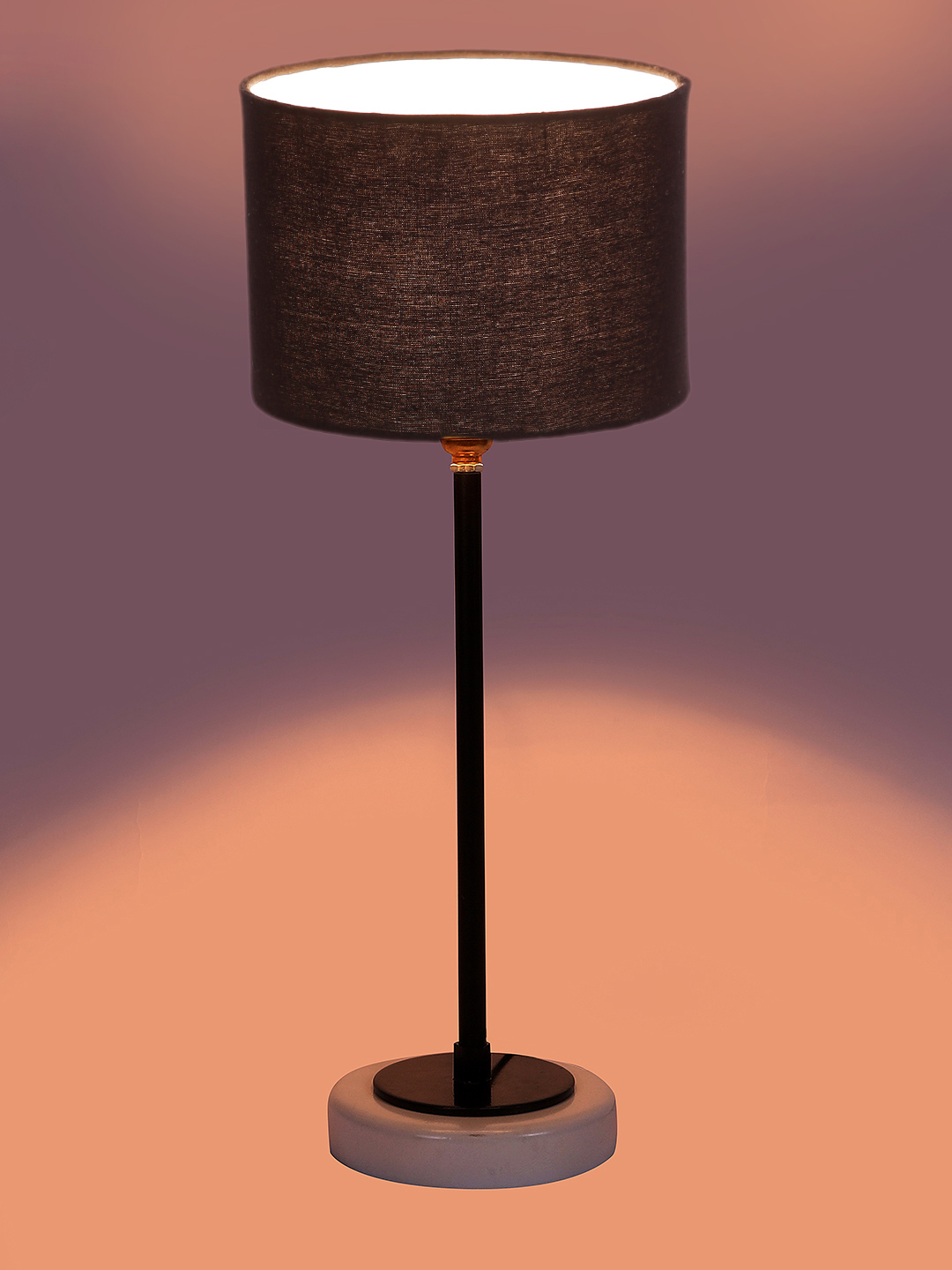 Ambika Home Wooden Table Lamp with Black Cotton Shade | Bedside Lamp for Bedroom, Living Room, Hotel & Cafe | RK31 - Image 7