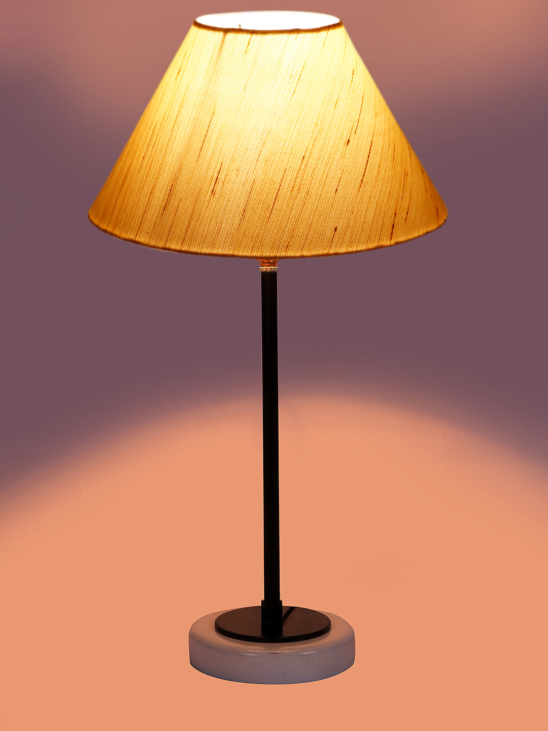 Ambika Home Wooden Table Lamp with Black Cotton Shade | Bedside Lamp for Bedroom, Living Room, Hotel & Cafe | RK45 - Image 6