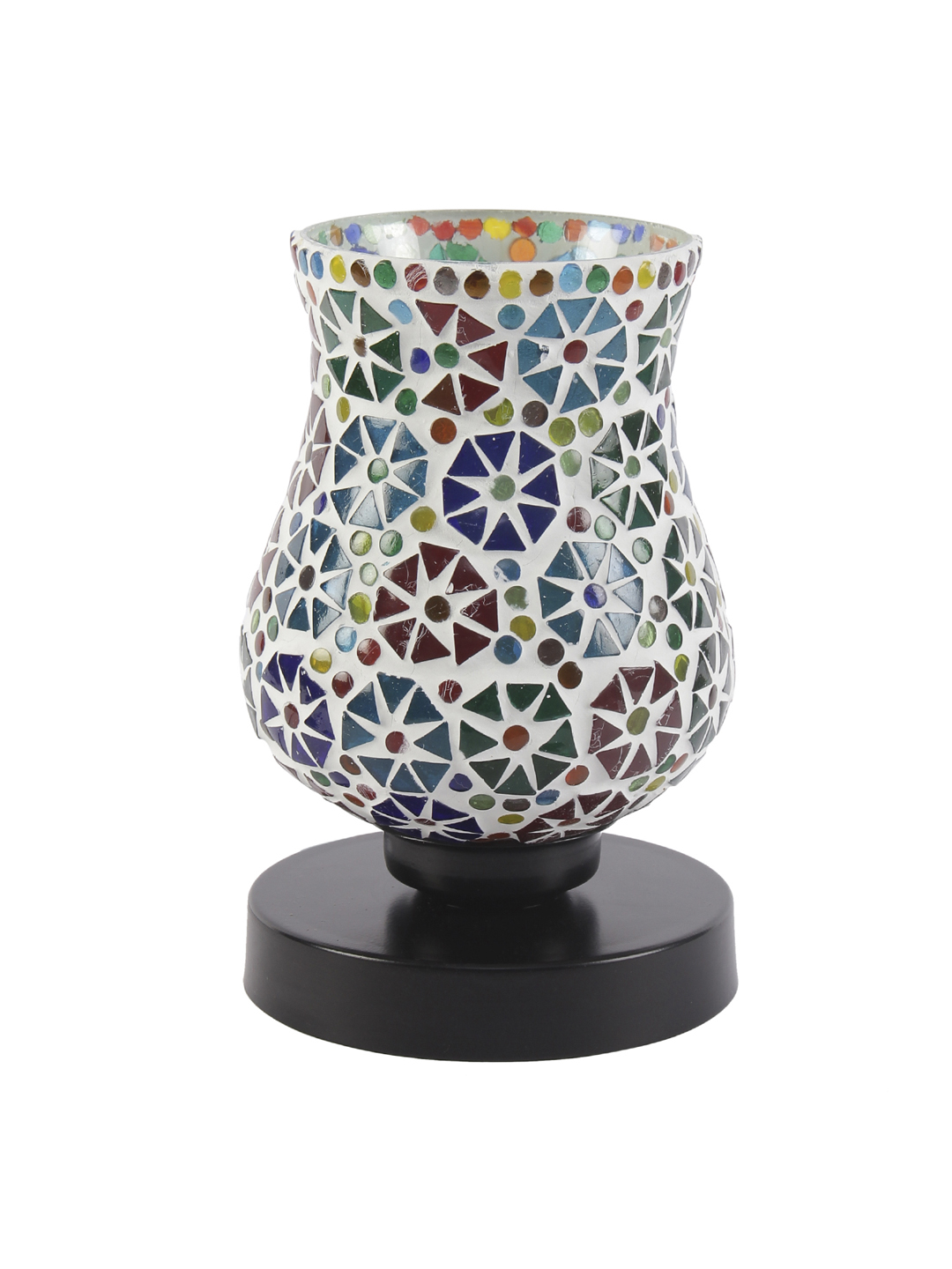 Ambika Home Solara Mosaic Multicolor Mosaic Glass Table Lamp with Wooden Base | Premium Bedside Lamp for Bedroom, Living Room, Hall, Hotel, Café, Restaurant & Office | E27 Compatible - Image 5