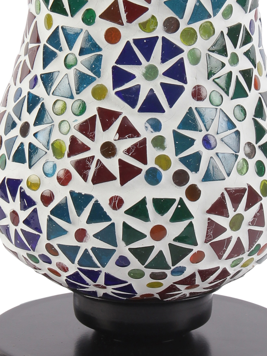 Ambika Home Solara Mosaic Multicolor Mosaic Glass Table Lamp with Wooden Base | Premium Bedside Lamp for Bedroom, Living Room, Hall, Hotel, Café, Restaurant & Office | E27 Compatible - Image 7