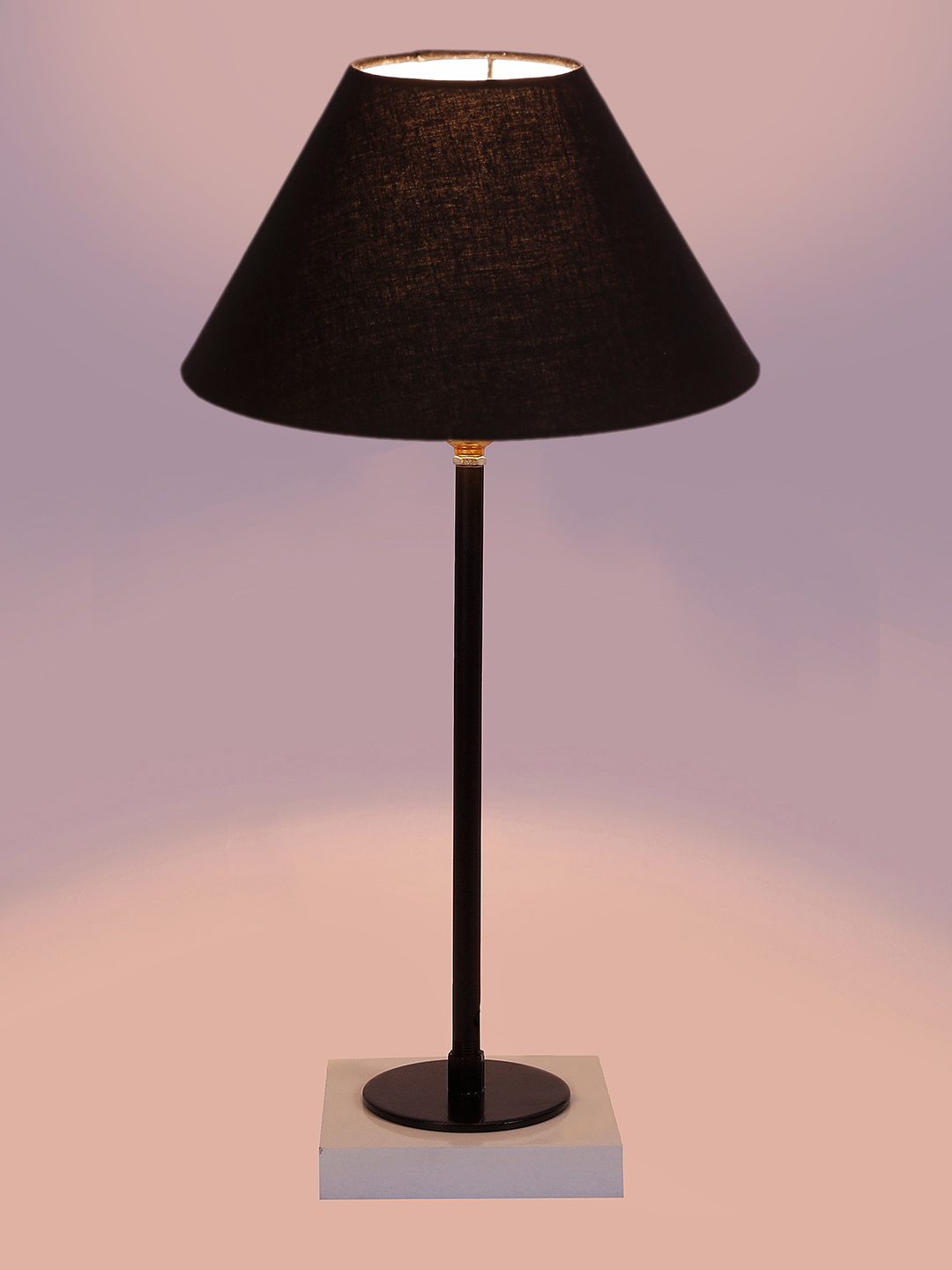 Ambika Home Wooden Table Lamp with Black Cotton Shade | Bedside Lamp for Bedroom, Living Room, Hotel & Cafe | RK16 - Image 7