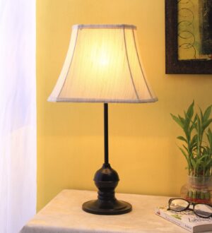 Ambika Home Aurelia Collection off-white Eye Table Lamp | Premium Decorative Bedside Lamp for Bedroom, Living Room, Hall, Hotel, Café, Restaurant, Office & Study Room | E27 Compatible