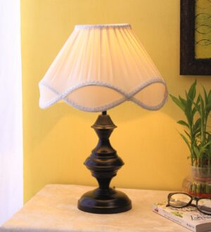 Ambika Home Solara Collection off-white Eye Table Lamp | Premium Decorative Bedside Lamp for Bedroom, Living Room, Hall, Hotel, Café, Restaurant, Office & Study Room | E27 Compatible