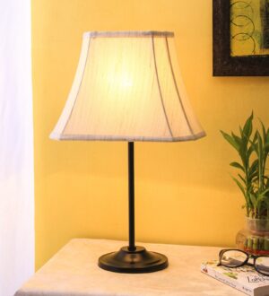 Ambika Home Heritage Collection off-white Eye Table Lamp | Premium Decorative Bedside Lamp for Bedroom, Living Room, Hall, Hotel, Café, Restaurant, Office & Study Room | E27 Compatible