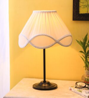 Ambika Home Artisan Collection off-white Eye Table Lamp | Premium Decorative Bedside Lamp for Bedroom, Living Room, Hall, Hotel, Café, Restaurant, Office & Study Room | E27 Compatible