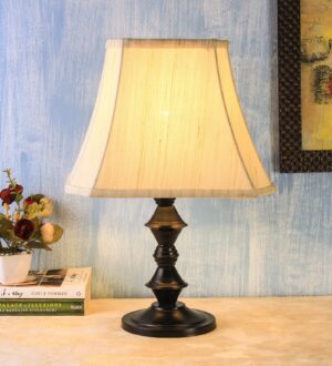 Ambika Home Aurora Collection off-white Eye Table Lamp | Premium Decorative Bedside Lamp for Bedroom, Living Room, Hall, Hotel, Café, Restaurant, Office & Study Room | E27 Compatible