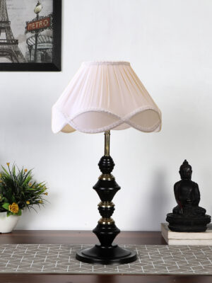 Ambika Home Verona Collection off-white Eye Table Lamp | Premium Decorative Bedside Lamp for Bedroom, Living Room, Hall, Hotel, Café, Restaurant, Office & Study Room | E27 Compatible