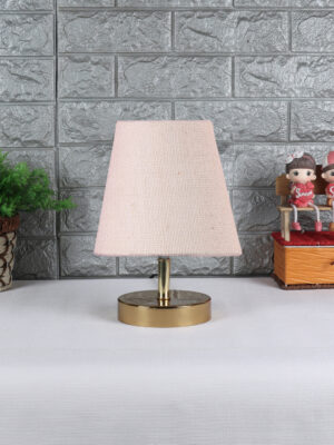Ambika Home White Jute Shade Wooden Table Lamp | Modern Bedside Lamp for Bedroom, Living Room, Hotel, Café & Home Décor